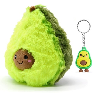 Soma Plüsch-Kissen Avocado Sofa-Rückenkissen Rund Lebensmittel Spielzeug Kuschel-Tier Plüsch-Tier Toy Früchte grün (Avocado 50 cm)+ GRATIS Sch...