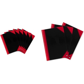 Bantex Notizbuch A4 kariert, 96 Blatt, 70 g/m2, schwarz, 6 Stück & Notizbuch A5, kariert, 96 Blatt, 70 g/m2, Hardcover, schwarz, 3 Stück