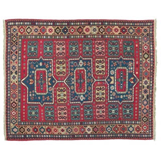 Eden Kunststoff Kelim Sumakh Teppich Hand geknotet, Wolle, Mehrfarbig, 239 x 294 cm