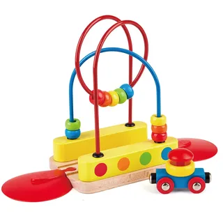 Hape E3811 Railway Spielzeug-Schienenelement mit Regenbogen-Perlenlabyrinth