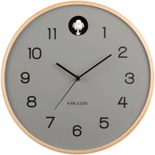 Karlsson Wanduhr Cuckoo Birch Wood Mouse Grey -