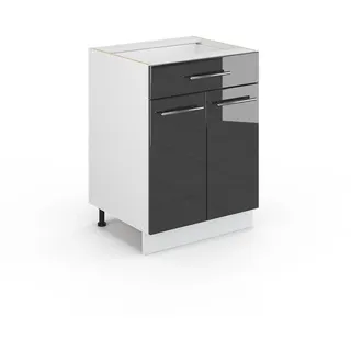 Vicco Schubladenschrank Fame-Line 60 x 60 x 82 cm Anthrazit Hochglanz