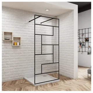 duschspa Duschwand 200cm Glaswand Duschwand Duschtrennwand Walk in Dusche ESG Nano Glas, Einscheibensicherheitsglas, Sicherheitsglas, (Set), Glas schwarz 70 cm x 200 cm x 0,80 cm