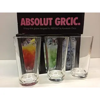 Absolut Vodka 6x KONSTANTIN GRCIC- Design Longdrink glas gläser 33cl