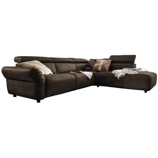 KAWOLA Ecksofa Riso Leder Recamiere rechts anthrazit