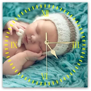 S&H&OU Benutzerdefinierte Wanduhr, Fotowanduhren für Wohnzimmerdekoration mit Foto, leise Wanduhr für Kinder, Personalisierte Fotowanduhr zum Aufhängen von Geburtstagsfotos(30cm)