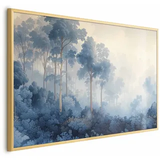 Poster – Ein Wald In Nebligen Blautönen
