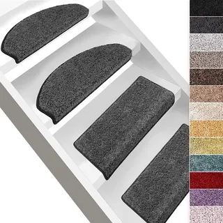 casa pura Hochflor-Stufenmatte Bali - 12 Farben Stufenmatten Produziert in Deutschland (rechteckig, Anthrazit)