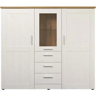 trendteam Highboard Shade 159 x 140 x 41 cm Weiß / Eiche