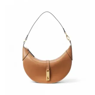 Polo Ralph Lauren für Damen. 428871248003 Braune Mini-Schultertasche Polo ID aus Kalbsleder (OSFA), Lässig