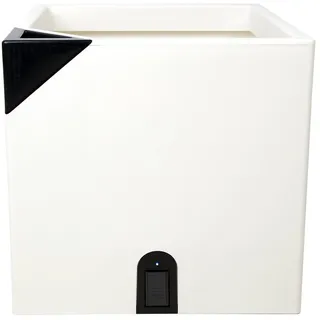 ONDIS24 Blumentopf Aqualight Smarter Pflanzkübel mit LED Wasseranzeige, integriertes Bewässerungssystem weiß 28 l | 34,5 cm x 35 cm x 34,5 cm