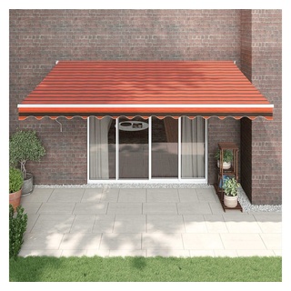 vidaXL Markise Markise Einziehbar Orange und Braun 4x3 m Stoff und Aluminium orange|weiß 300 cm x 400 cm