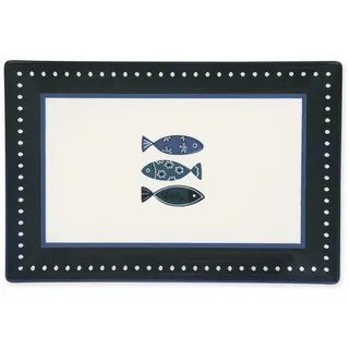 Excelsa Set mit 6 Teller Ocean Keramik, 30x3x20 cm