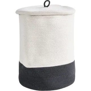 Beliani Aufbewahrungskorb Silopi 37 x 22 x 20 cm Grau/Weiß