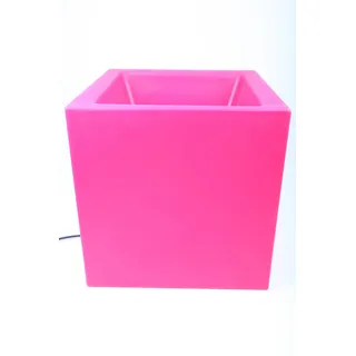 point-garden Beleuchteter Blumentopf aus Kunststoff, Pflanzkübel pink