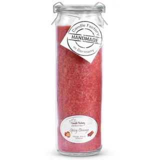 Landshop24 Duftkerze Candle-Factory Duftkerze aus Stearin im Weckglas Big Jumbo (Duft "Spicy Orange), brennt bis zu 100h