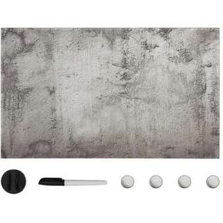 vidaXL Magnettafel Wandmontage Glas 100 x 60 cm Grau