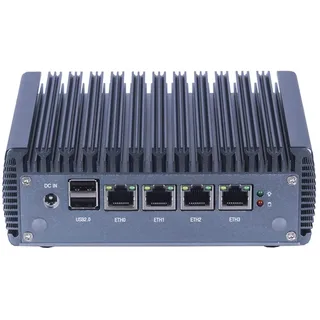 HSIPC Celeron J4125 Quad Core Firewall Micro Appliance, Mini PC, Nano PC, Router PC with 8G RAM 128G SSD, 4 RJ45 2.5GBE NIC AES-NI compatible with Pfsense OPNsense