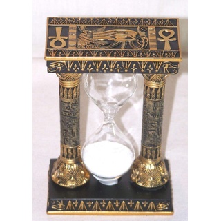 YTC Ägyptische Sanduhr zwischen Säulen mit dem Auge des Re schwarz-Gold