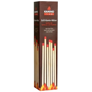 Kamino Flam Feuerschale, Grill-Kaminhoelzer, Streichhölzer 50 Stück, Länge 20 cm braun