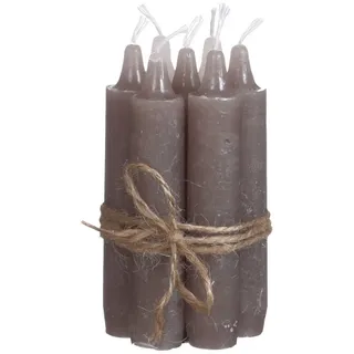 ideas 4 seasons Spitzkerze Stabkerze 7er Set, Rustikale Tafelkerze, 11 x 2cm grau