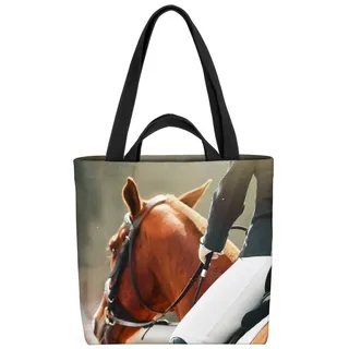VOID Henkeltasche (1-tlg), Reitsport Reiter Pferd Reiten Sport Farm Olympia Olympiade lernen Lan bunt