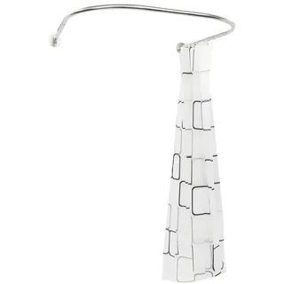 U-Form Duschvorhang Duschvorhangstange bad Duschstange Edelstahl Winkelstange Universal Stange Zuhause Balkon Duschbad für Bad,WC,Fenster,Balkon - Silber