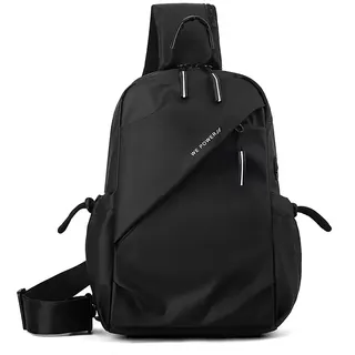Fuaihui Brusttasche Herren, Umhängetasche wasserdicht mit Kopfhörerloch, leichter Diebstahlschutz Sling Bag Schultertasche, für Reisen, Wandern, Sport - 31 x 21 x 10 cm