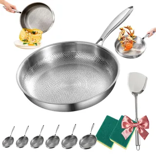 Leyof Okura Titan Pfanne,Titan Pfanne Unbeschichtet,Premium Uncoated Titanium Bratpfanne(22/24/26/28/30cm), füR Induktion und Alle Herdarten (22CM,Ohne Deckel)