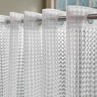 ABLUEN Duschvorhang, transparent, 182 cm, 3D, wasserdicht, Eva, ohne Haken oder Einlage, 8 g, strapazierfähig, Badezimmer-Muster