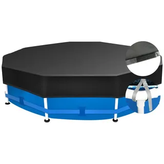 Sekey Poolabdeckung Rund schwarz 366 cm
