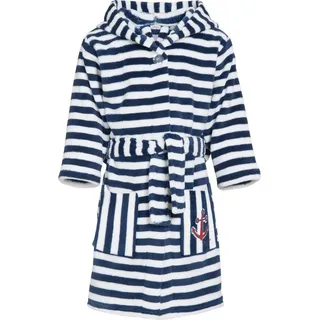 Playshoes Fleece-Bademantel Ringel maritim in Blau | Gr.: 134/140