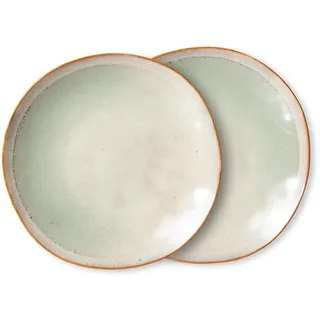 HKliving - 70's Teller, Ø 22 cm, mist (2er-Set)