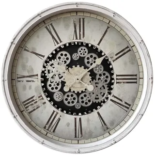Dekorative Vintage Wanduhr Zahnräder beweglich römische Ziffern D 76 cm