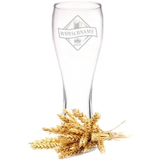 GRAVURZEILE Leonardo Weizenglas mit Gravur - Bierkenner 2.0 - Personalisiert mit Namen & Geburtsjahr - Geschenk für Papa, Vatertag, Geburtstag - 0,5l Weizenbierglas für Bierkenner