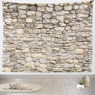 Sxakswol Wandteppich Groß Steinwand Wandteppich 300x260 Wandbehang Stein, Tapisserie 3D Wandtuch Aesthetic Wandteppiche für Wohnzimmer Schlafzimmer Wohnheim Wanddeko