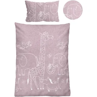 biberna 0840520 Tiere Baumwolle Lila 100 x 135 cm + 40 x 60 cm
