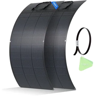 ECO-WORTHY 400W Solarpanel Flexiblel,25% hohe Umwandlung | ETFE Material,18BB Monozelle für Balkon, RV, Wohnwagen, Boot, Dach, Camping, Haus, Yacht, unebene Flächen