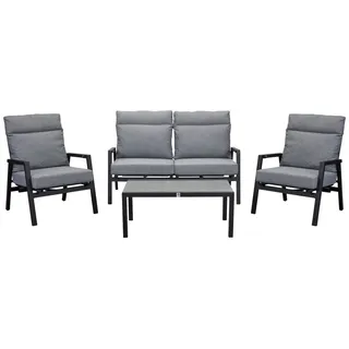 LC Garden »Sondrino« Living Lounge Set 4tlg. XL Sitzgruppe Loungemöbel Gartenset Textilen anthrazit