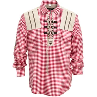 OS-TRACHTEN Trachtenhemd 420001-4227", Herren, Gr. S, EURO, rot (mittelrot), Obermaterial: 60% Baumwolle CO. 40% Polyester PES., Hemden Trachtenhemd