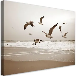 Feeby Leinwandbild, Beige, Textil, Landschaft/Berg, Rechteckig, 90x60 cm, Bilder und Zubehör, Wandbilder, Leinwandbilder