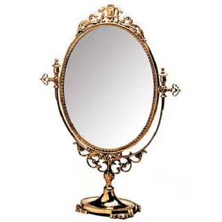 Casa Padrino Luxus Barock Messing Schminkspiegel Gold 40 x H. 60 cm - Tischspiegel - Kosmetikspiegel - Barock Deko Accessoires