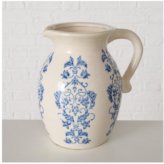 BOLTZE Dekovase "Martha" aus Keramik in blau/weiß H21cm, Vase