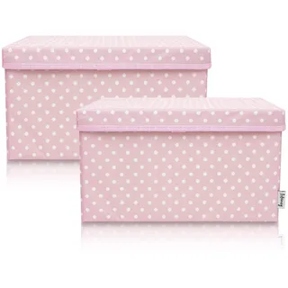 Lifeney Faltbox Aufbewahrungsbox Punkte 37 x 25 x 21 cm rosa