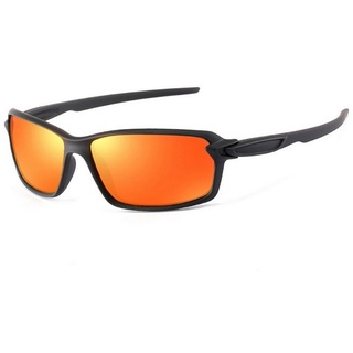 FIDDY Sonnenbrille Polarisierte Unisex-Sonnenbrille, Outdoor-Fahrradbrille (1-St) Sportsonnenbrillen elastische Farbe bunte Brillenserie rot|schwarz|silberfarben