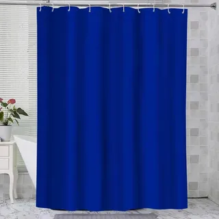 AEKDCL Duschvorhang Überlänge Dunkelblau 160x160cm/63x63in(WxH) Schwerer Badvorhang aus Stoff Waschbar Schimmelresistent Wasserdicht PEVA Duschvorhang für Dusche und Badewanne mit Duschvorhängeringen