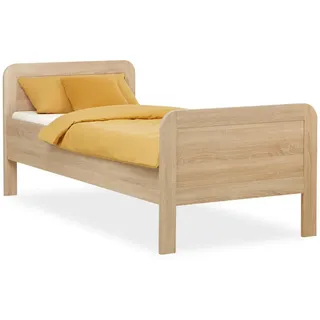 Homestyle4u Holzbett, Braun, Holz Kiefer, 90x200 cm, Schlafzimmer, Betten