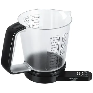 Adler AD 3178 Digitale Küchenwaage - Abnehmbarer Messbecher 1200 ml & TARA-Funktion
