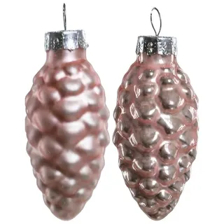 Trend Line Christbaumschmuck TrendLine Weihnachtskugeln Glas-Tannenzapfen 6 cm rosa