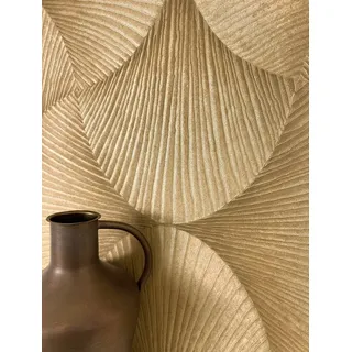 Newroom Vliestapete Lorrie Gold Tapete Mustertapete Muster,Struktur,Glanz, Gold Tapete Glamour Muster - Mustertapete Retromuster Metallic Modern 3D Optik Struktur Glanz für Wohnzimmer Schlafzimmer Küche, Retromuster goldfarben